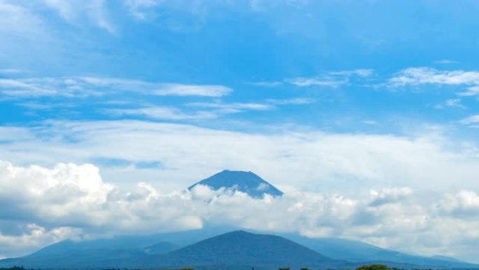 4k延时放大: 松吉湖阴天夏季富士山顶