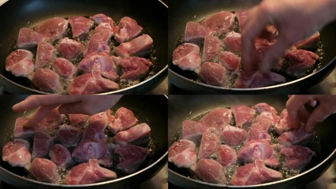 在锅中烹饪炒肉可能会在加热时因蒸汽而散焦