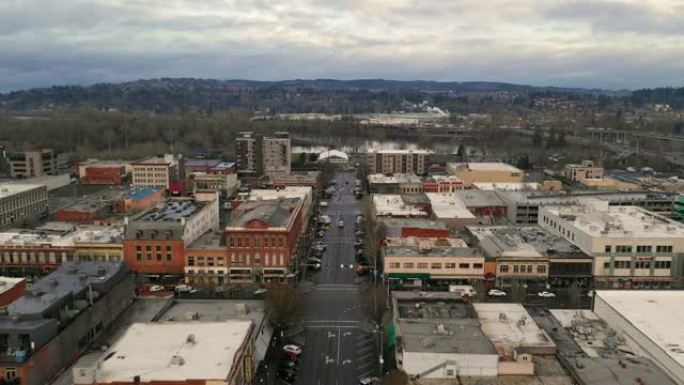 鸟瞰图法院街市中心塞勒姆俄勒冈州首府