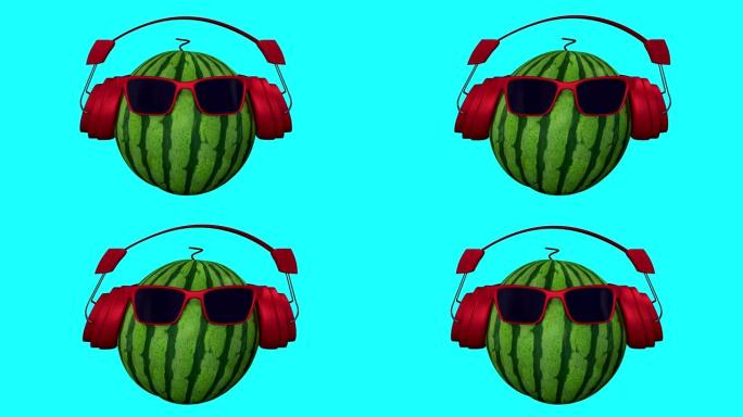 花式西瓜的3D动画。