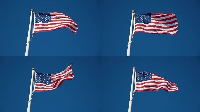 慢动作的美国国旗视频