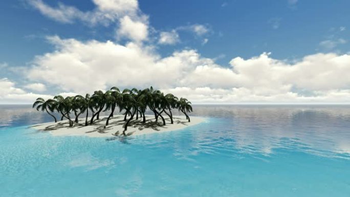 白沙海滩热带岛屿，无人机天线4k