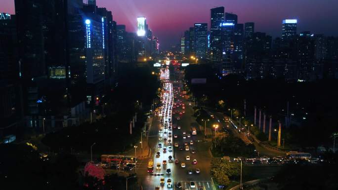 4K深圳航拍夜景 平安大厦 繁华城市