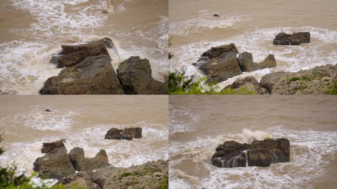 波涛汹涌的海浪惊涛拍岸