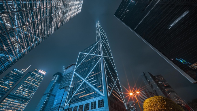 香港中银大厦夜景延时