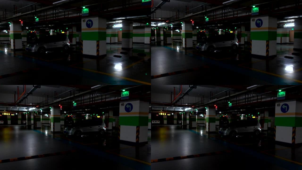 带监控灯的现代停车库