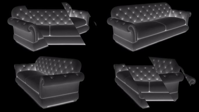 沙发的网眼。循环素材具有4k分辨率。