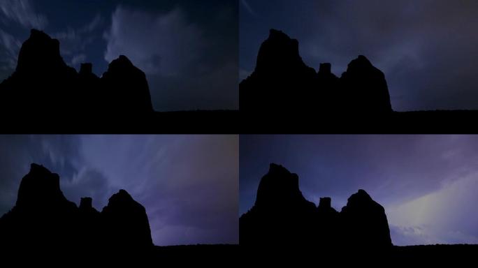 亚利桑那州博因顿峡谷夜间风暴