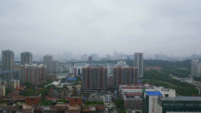 武汉城市屋顶全景4k中国白天