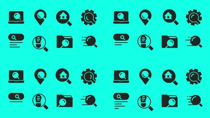 搜索概念图标-矢量动画