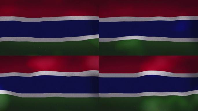 冈比亚国旗飘扬