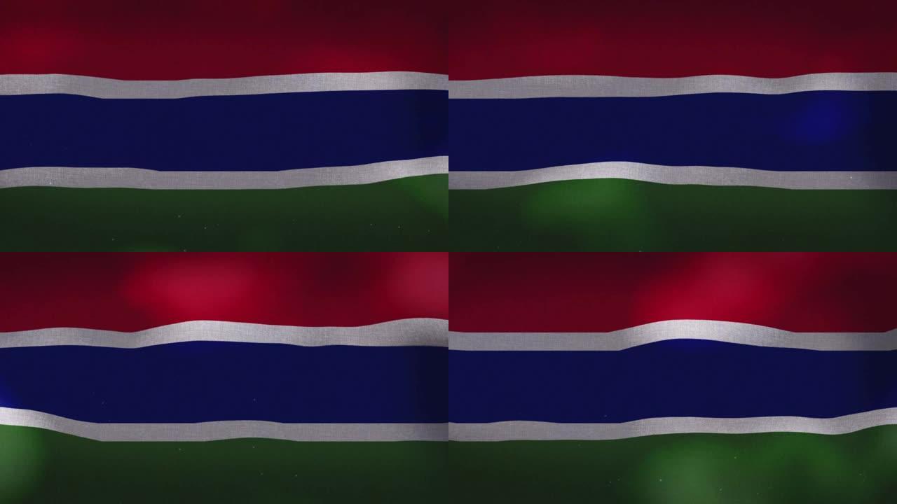 冈比亚国旗飘扬