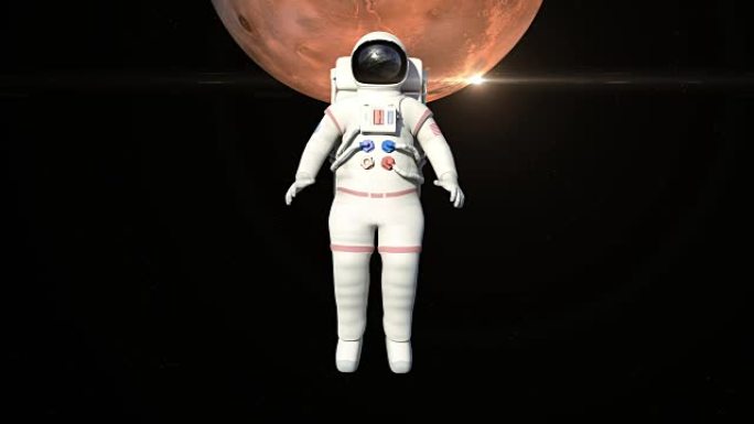 宇航员在火星表面的太空行走前