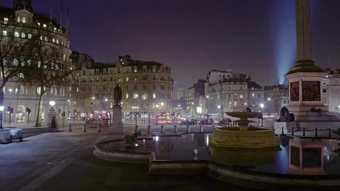 特拉法加广场/夜间炭化十字的缩小、延时