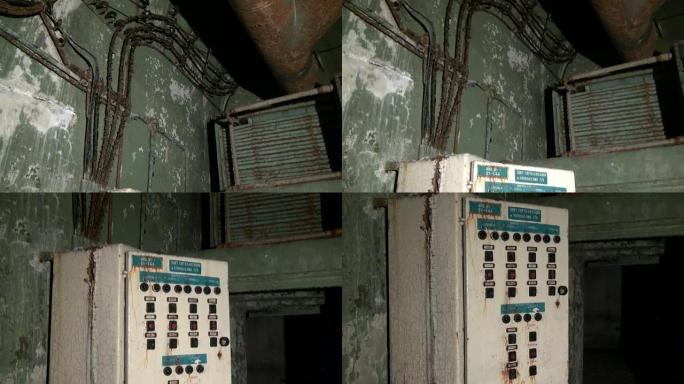 前苏联军事地下鬼城古迪姆的生锈设备。
