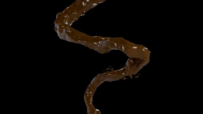带有alpha层的巧克力流的3D动画