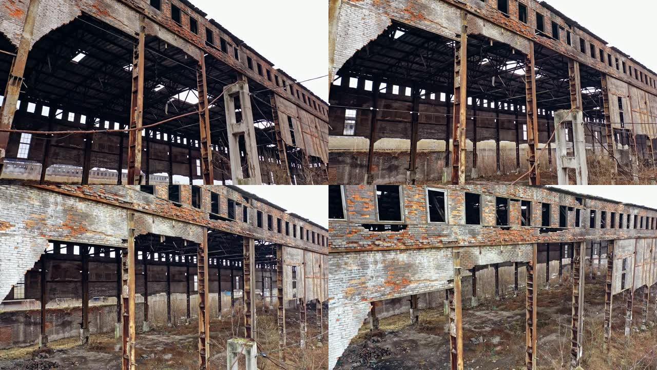 废弃的工业厂房、废墟和拆除概念。