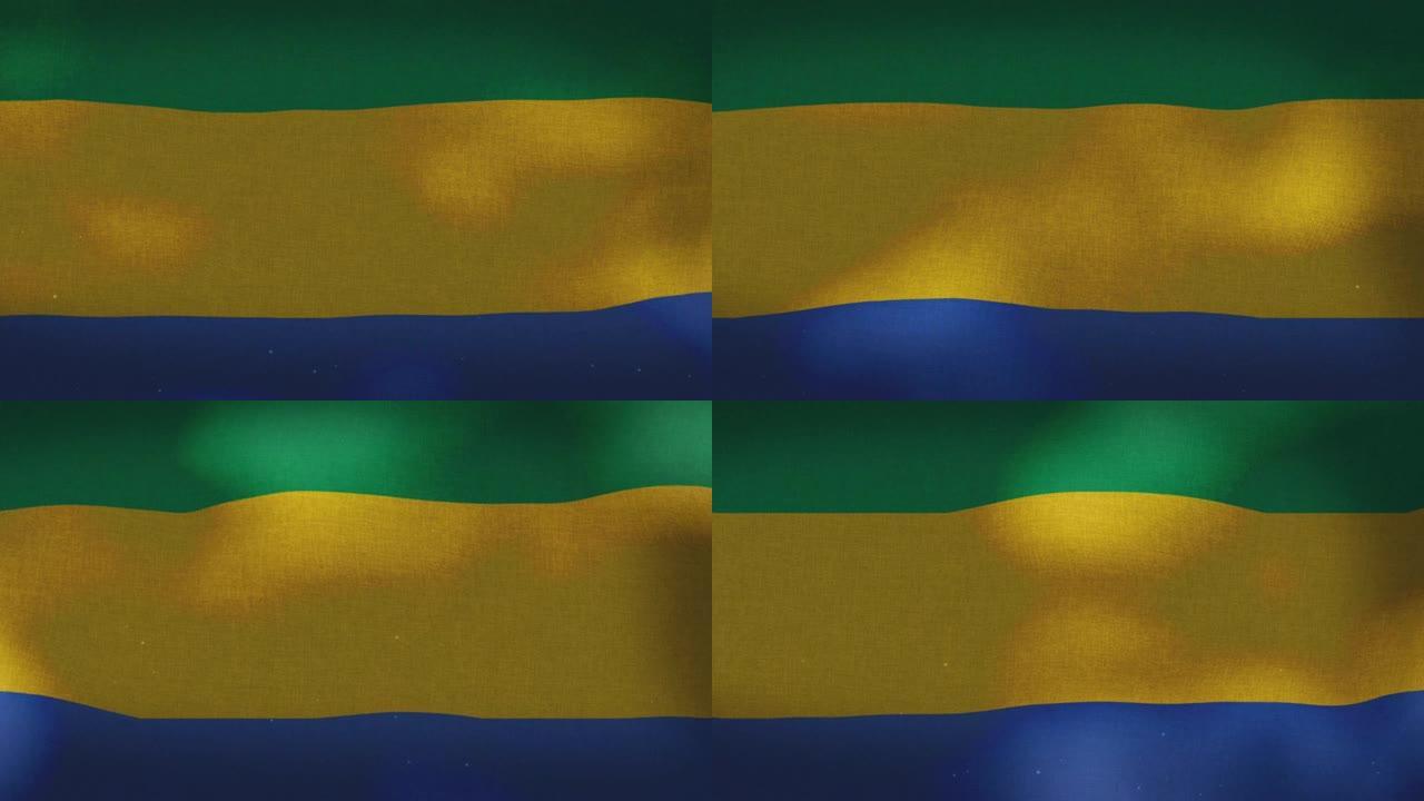 加蓬国旗飘扬