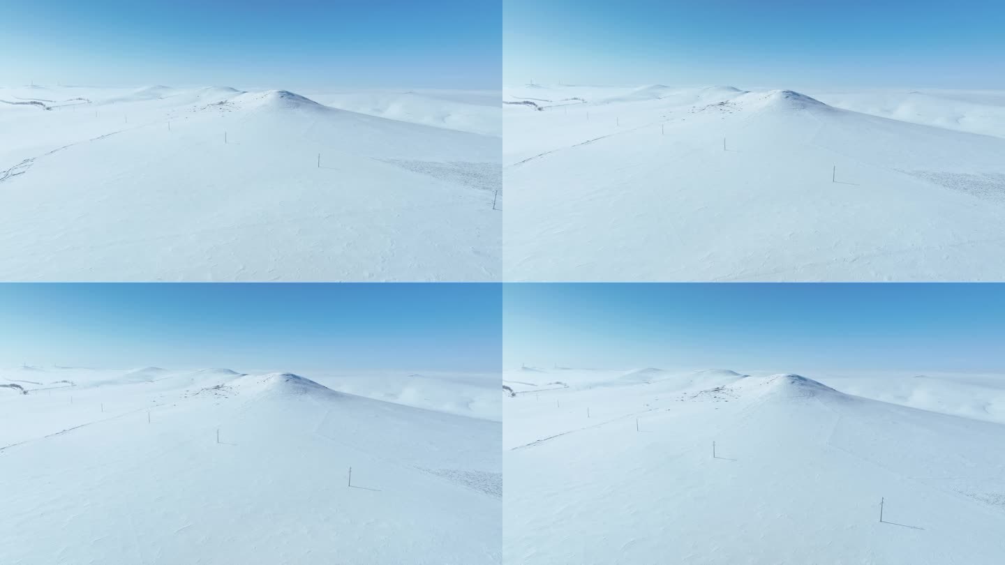 内蒙古呼伦贝尔雪原自然风光航拍