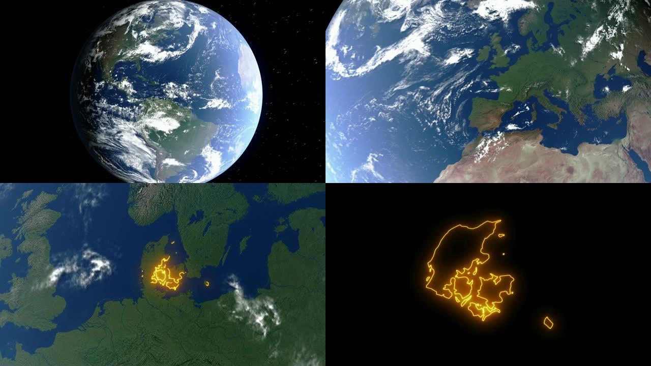 地球与丹麦接壤