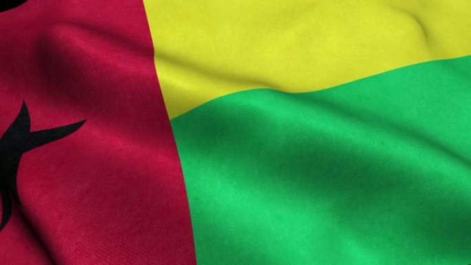 几内亚比绍国旗无缝循环挥舞动画