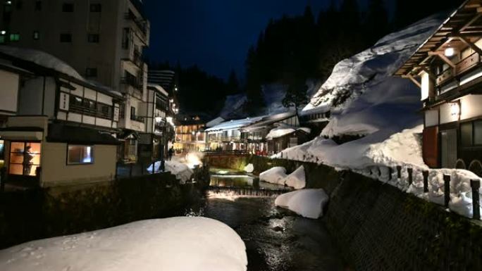 山形银山温泉村温泉的美丽地方