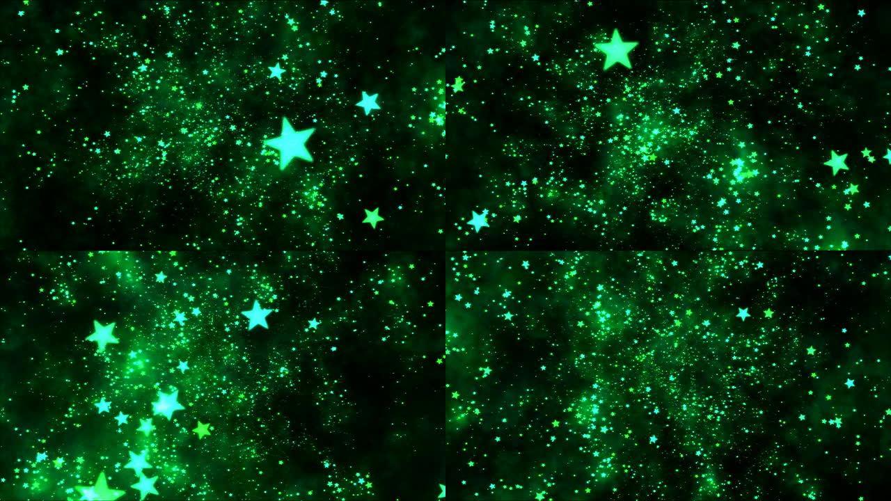 太空穿越恒星形状-绿色循环