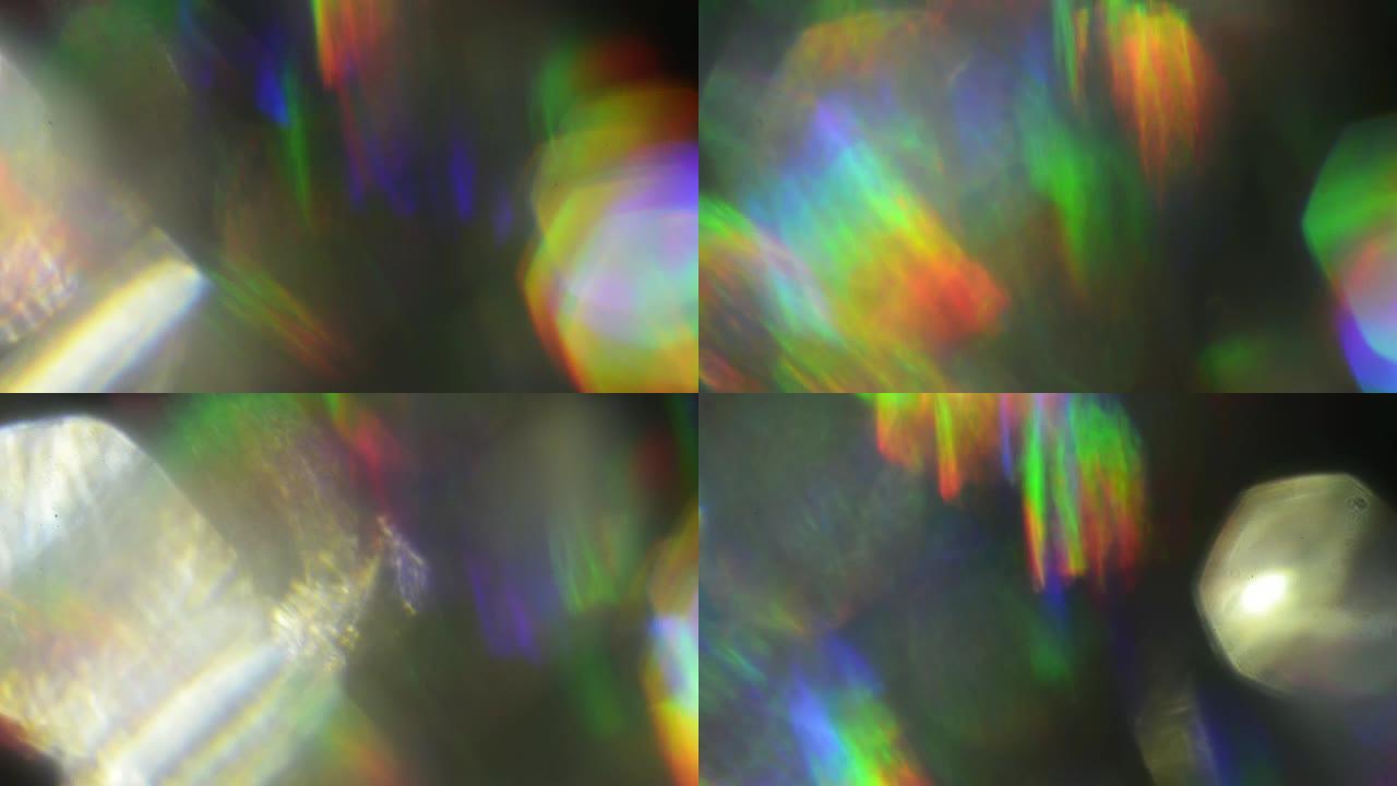 彩色全息箔移动和变化的反射和灯光。