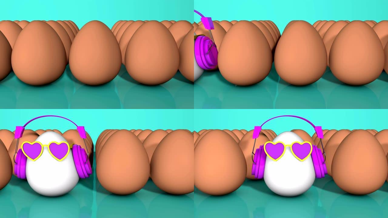 花式蛋的3D动画。