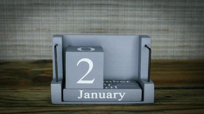 28木制立方体日历上的设定日期为1月个月
