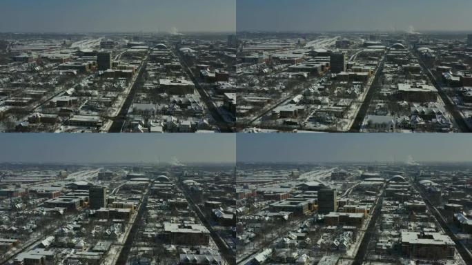 明尼苏达大学校园和Dinkytown-冬季的天线