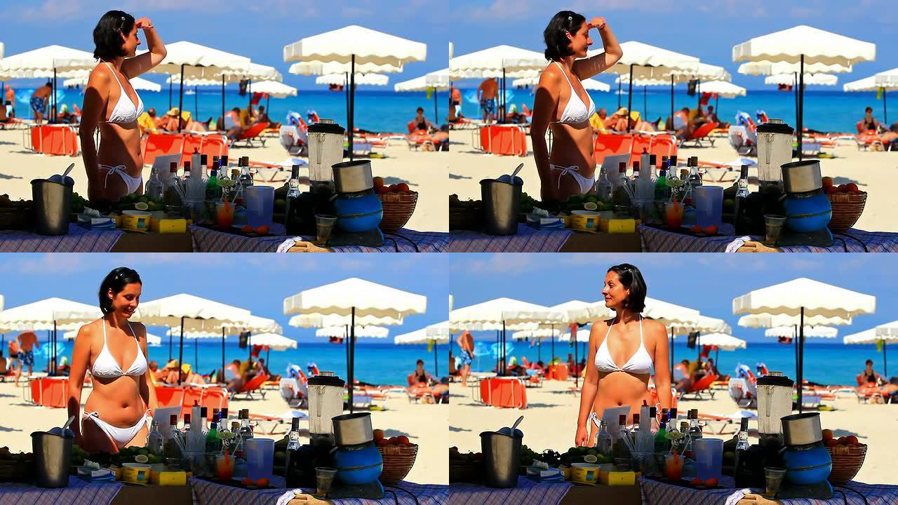 海滩上的鸡尾酒吧