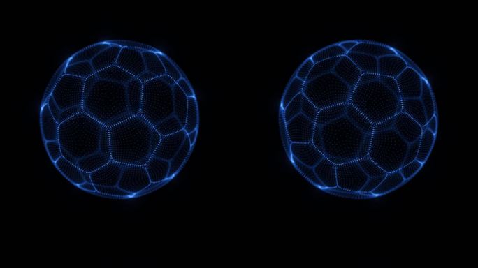 科技感全息3D粒子足球 循环 带透明通道