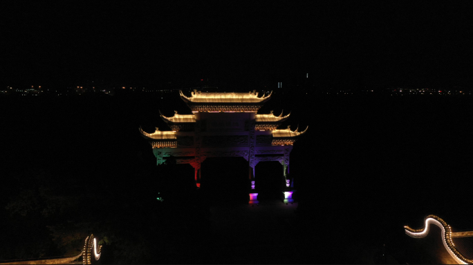 广州海珠公园 航拍灯光秀