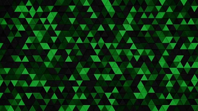 深绿色三角形挤压背景3D渲染可循环
