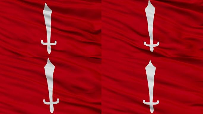 加德满都市关闭挥舞着旗帜