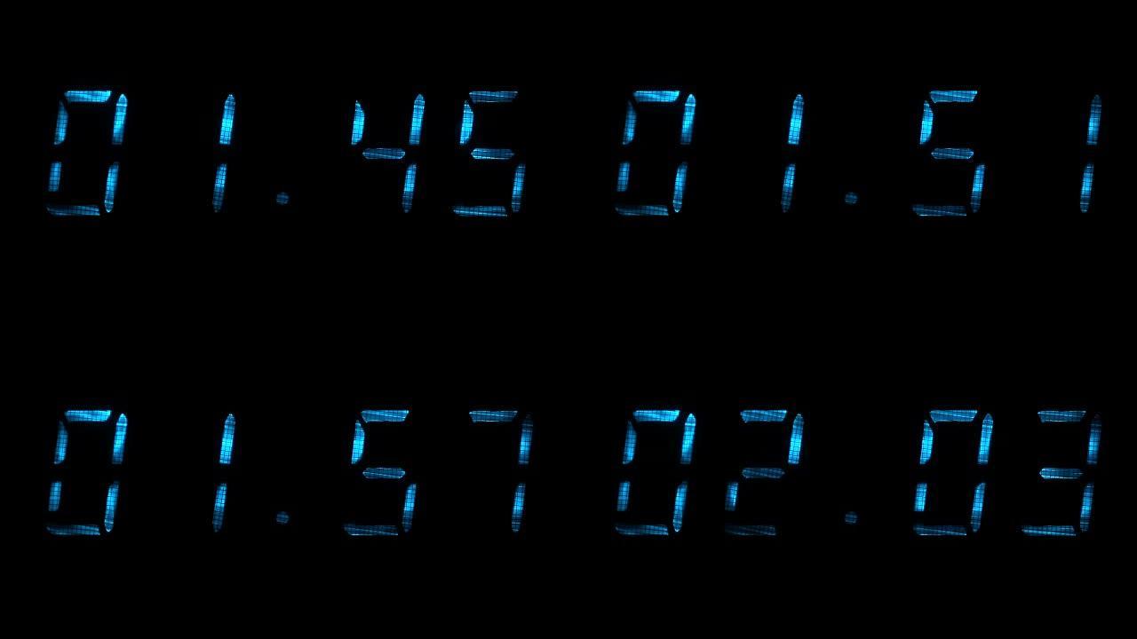 数字时钟显示时间从01分39秒到02分09秒