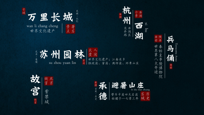 创意白色国风文字标签字幕条注释（无插件）