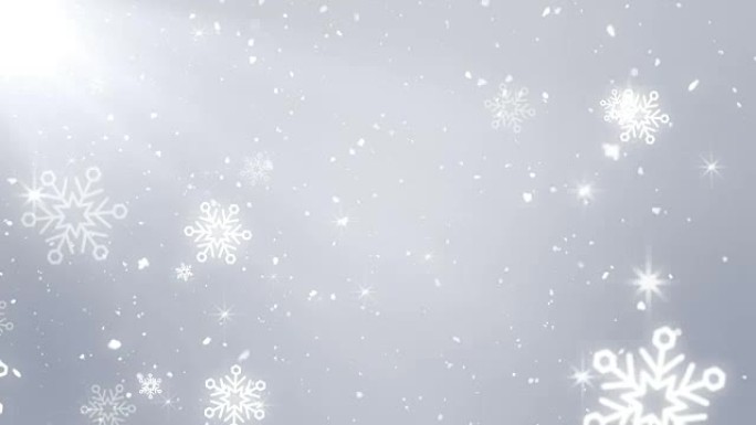 冬季圣诞雪花闪闪发光的背景