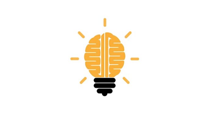 创意的左脑和右脑创意概念与灯泡符号。商业、教育或创新理念。