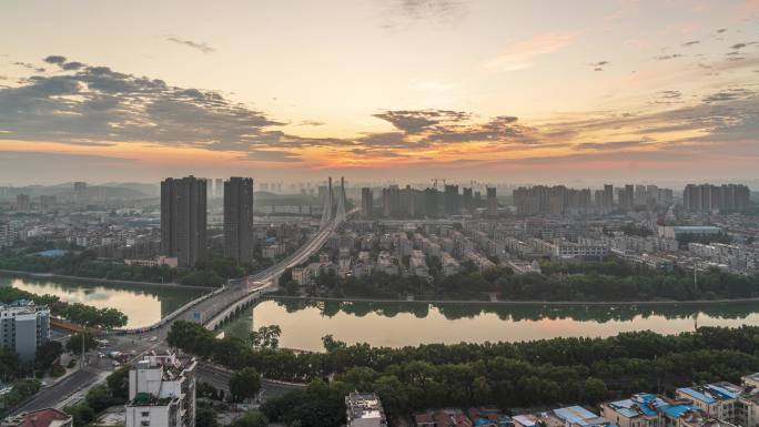 徐州和平大桥日出朝霞延时