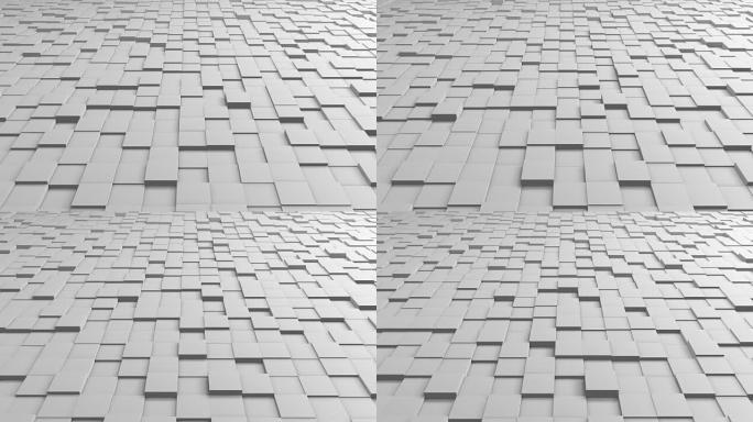 瓷砖立方体循环4k背景-白色清洁-视图2