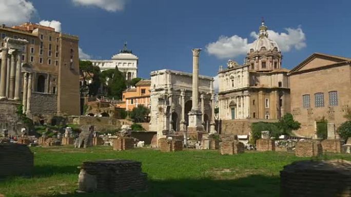 意大利夏日之光罗马论坛著名全景4k罗马