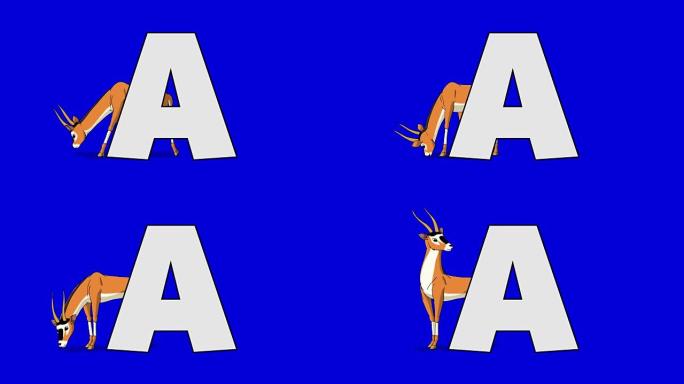 字母A和羚羊 (背景)