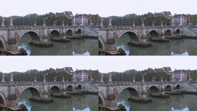 罗马台伯河上的美丽天使桥到圣天使城堡