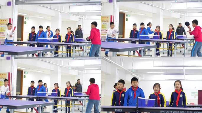 4K小学生打乒乓球