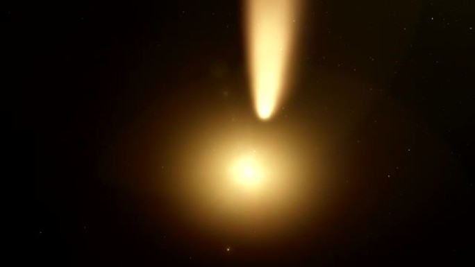 CG空间动画显示彗星在主星前通过