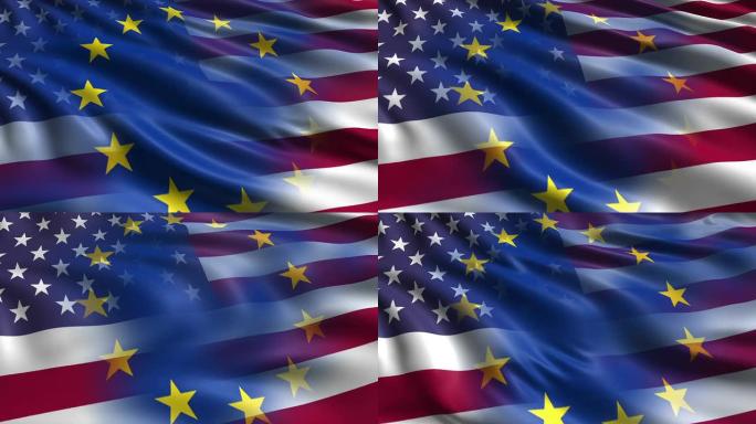 美国到欧盟国旗过渡 (循环)