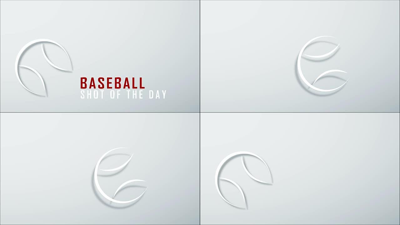 棒球球滚动弹跳白色无缝循环运动图形视频