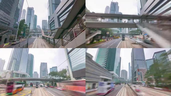 从香港城出发的轻型电车公路旅行4k时间流逝
